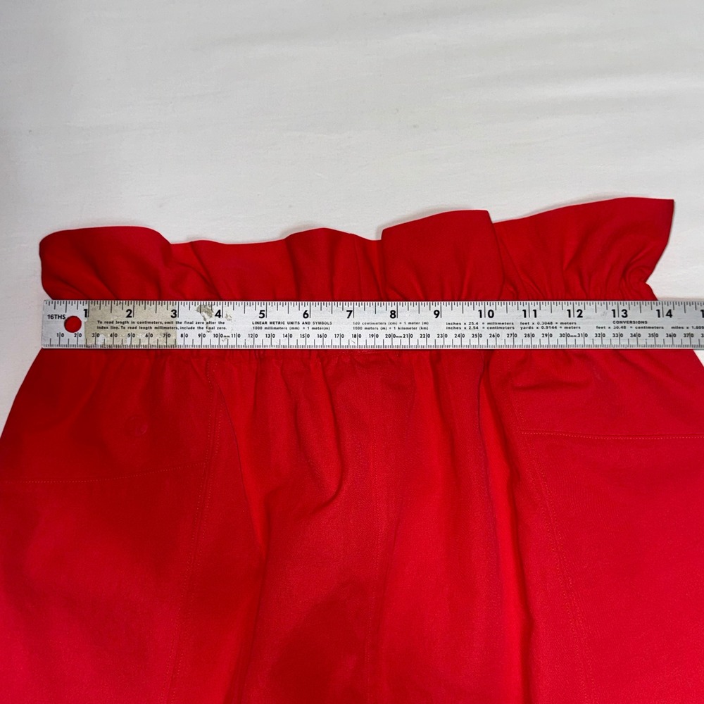 Lululemon Trip Taker Skirt Size 8 Red Paperbag Linen Blend Pockets Elastic Waist - Picture 4 of 8